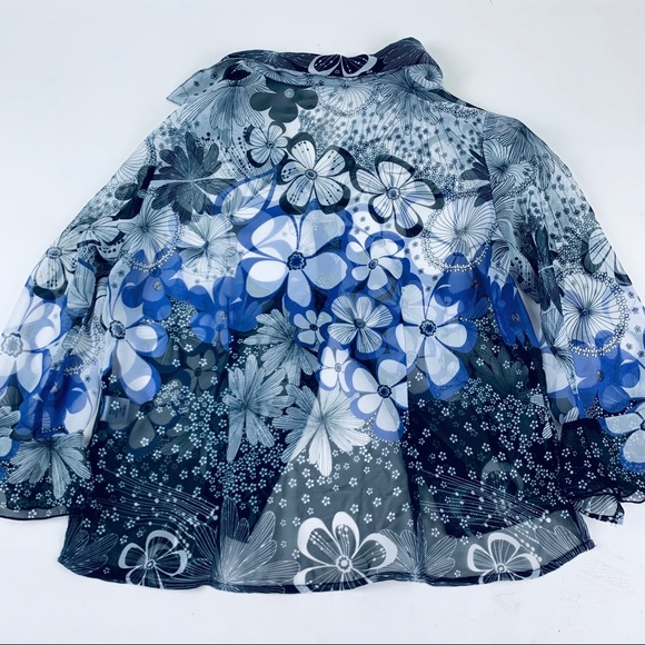 Nicola-LongSleeves-2PieceBlouseFloralPurple-Small - Picture 4 of 8